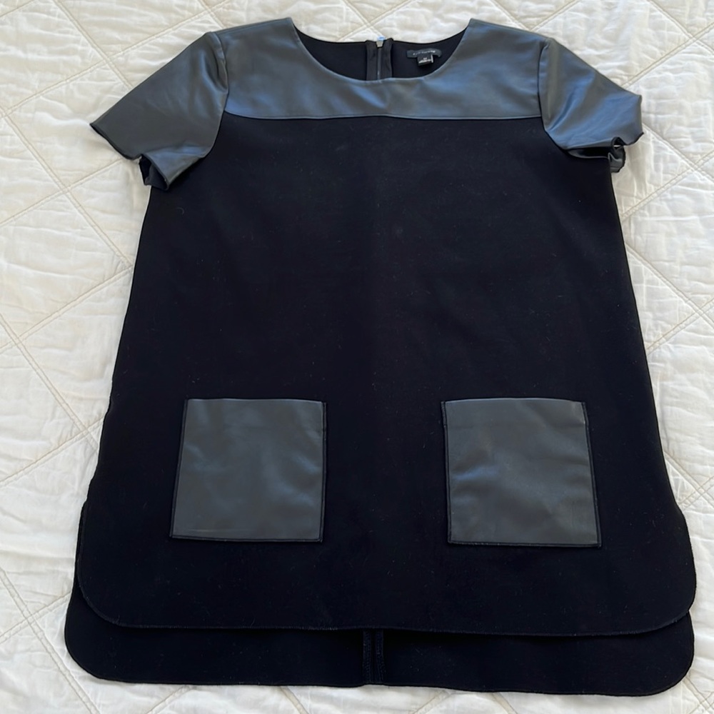 Ann Taylor Faux Leather Long Length Tee